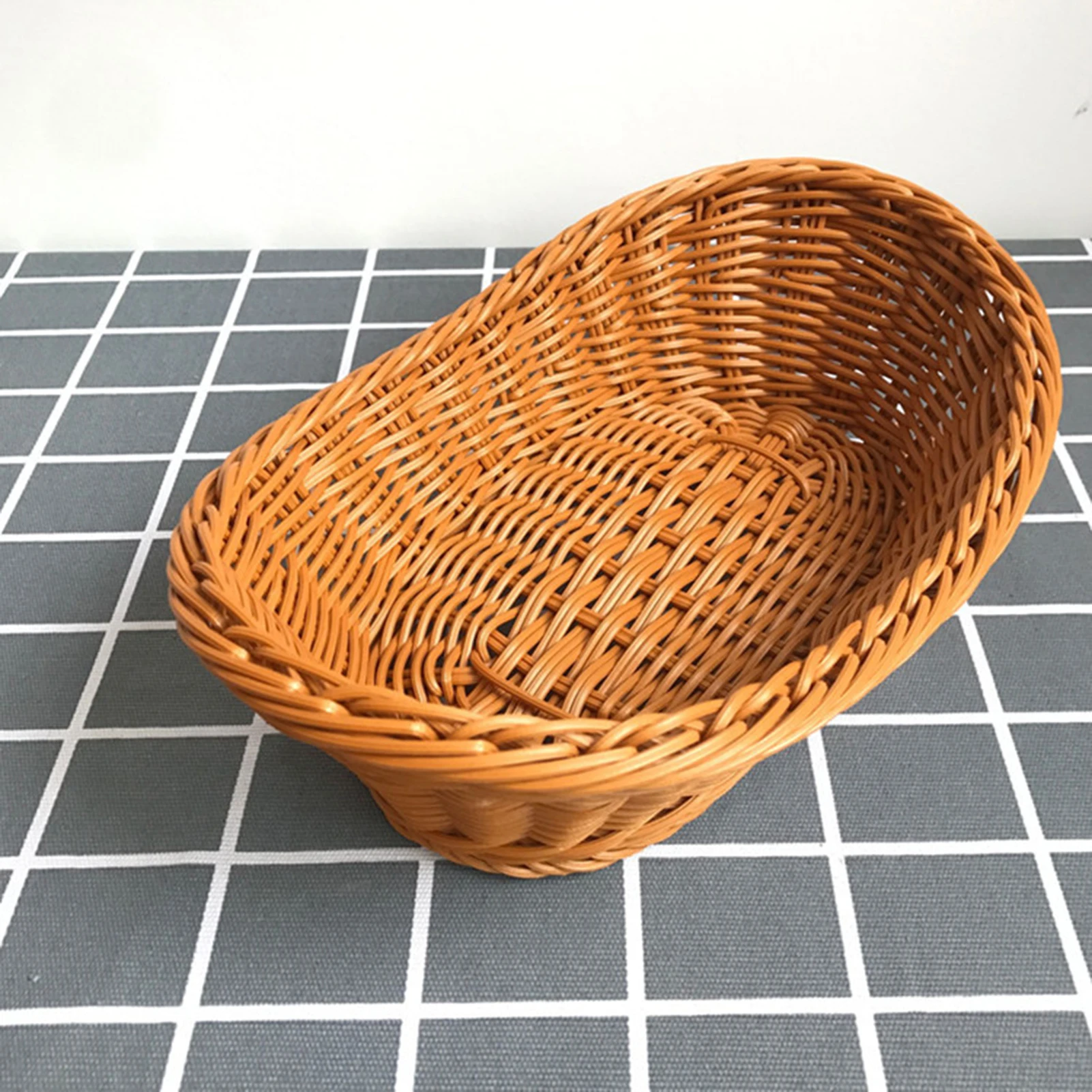 Simulation Hand Woven Rattan Basket Kitchen Supplies Food Serving Holders Suitable for Restaurant Vegetables CLH@8 2