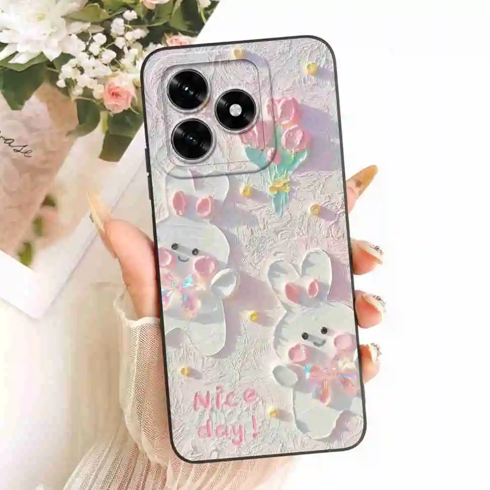 Lovely Sweet Rabbit Panda Soft Silicone Phone Case - Shockproof Bumper Cover