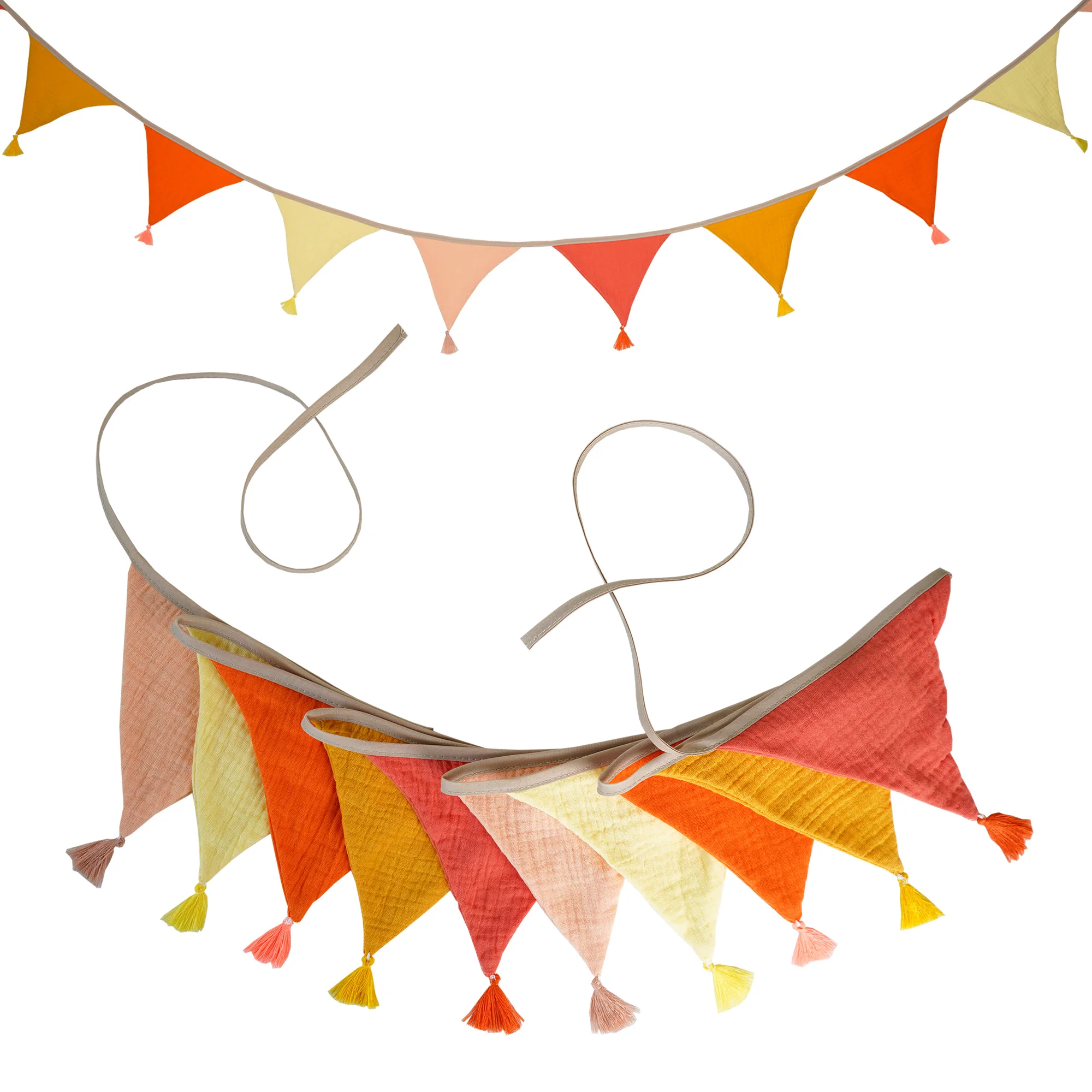 2,6 m/8,5 ft Kindergarten-Stoff-Wimpelkette, 10 dreieckige Wimpelflaggen mit Quasten, Party-Dekoration, Banner, Zuhause, Babyparty, Karneval, Girlande – Detail 26