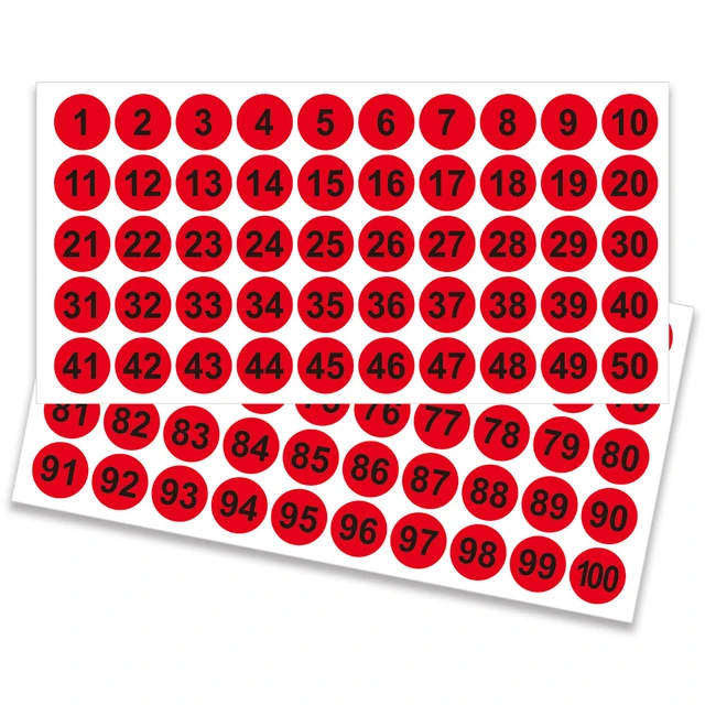 Labels Number Stickers 1-50  Numbers Stickers Waterproof