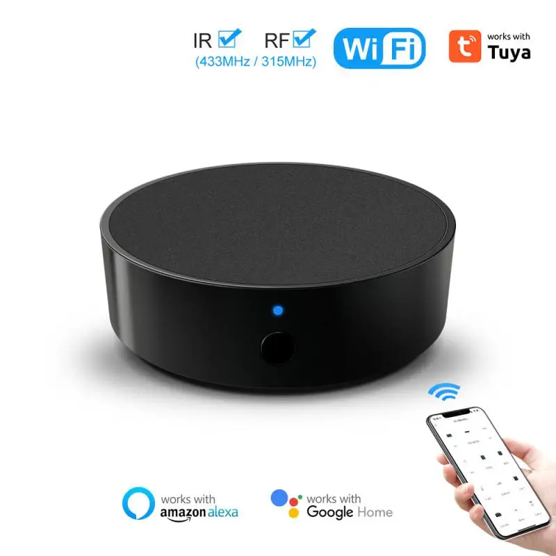 

Пульт дистанционного управления Tuya WiFi IR, универсальный инфракрасный для умного дома, для кондиционера, телевизора, DVD, работает с Alexa/Home/Яндекс