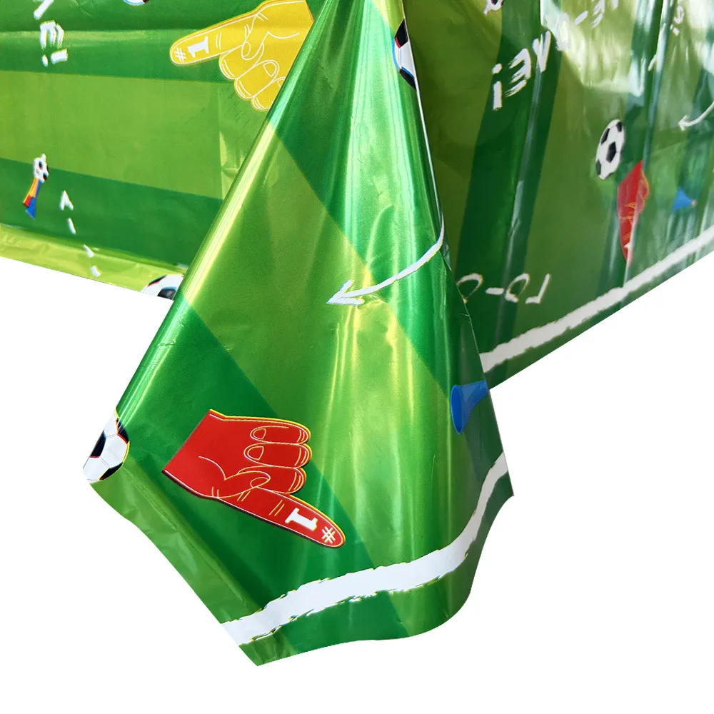 일회용 축구 테마 테이블보 축구 생일 파티 장식 축구 프린트 플라스틱 테이블 커버 게임 데이 파티용