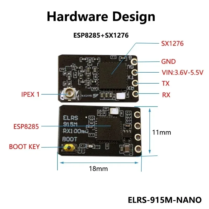 Récepteur Nano ELRS TK-FLIGHT 2.4GHz/915MHz pour Drone FPV