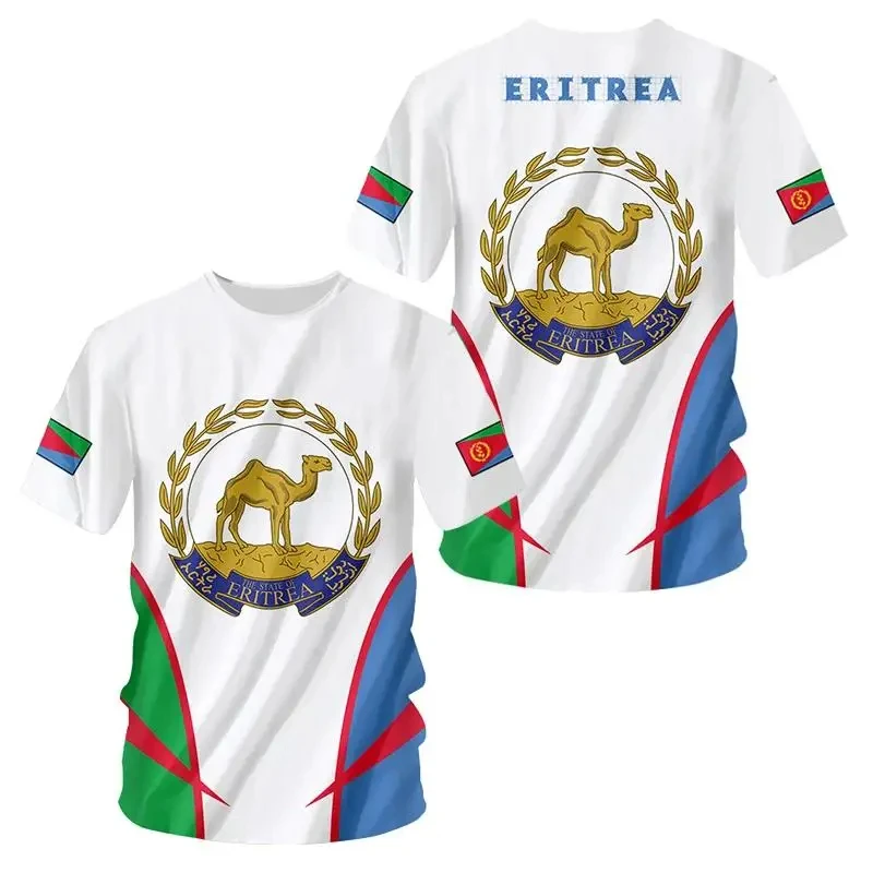 

Africa Country Eritrea Flag 3D Print Lion Colorful Retro 3DPrint MenWomen Summer Casual Funny Short Sleeves T-Shirts Kid Tops