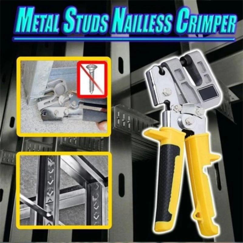 

Metal Stud Crimper Plaster Board Drywall Tool for Fastening Metal Studs Ceiling Joiner Gadgets Keel Pliers Punching pliers