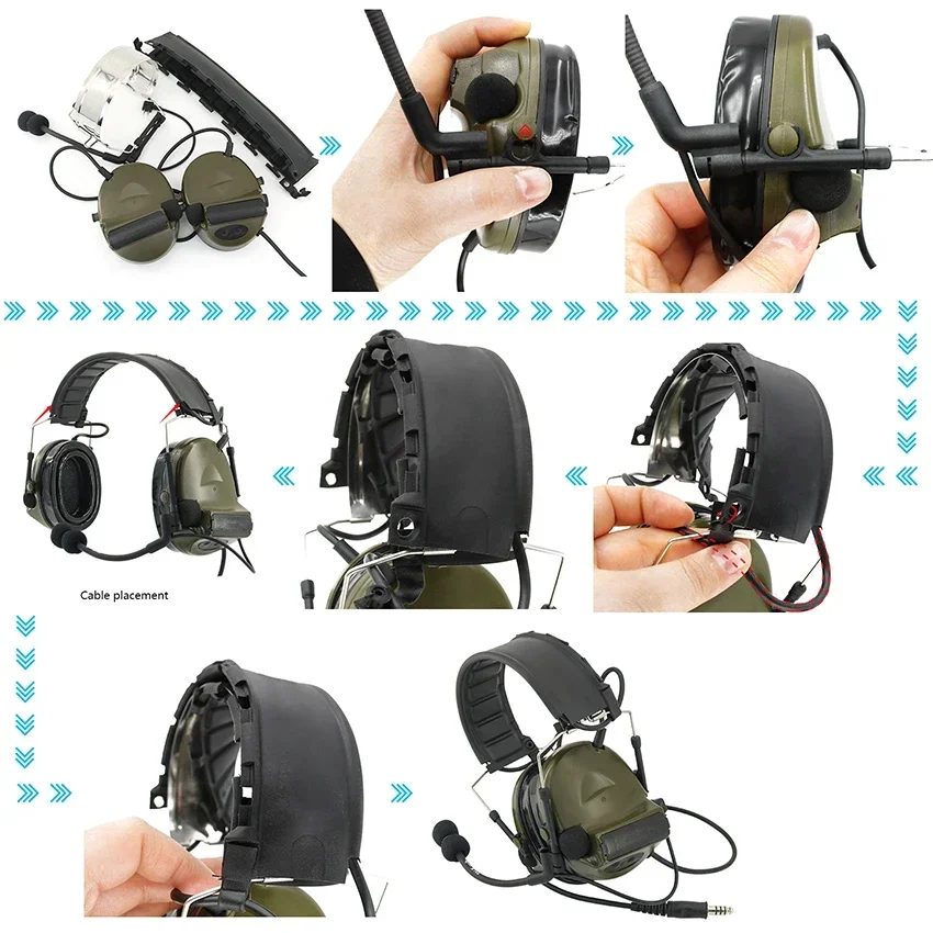 2023 New COMTAC II Tactical Headset Hearing Protection Noise Cancelling Sound Pickup C2 Silicone Earcups Shooting Headset