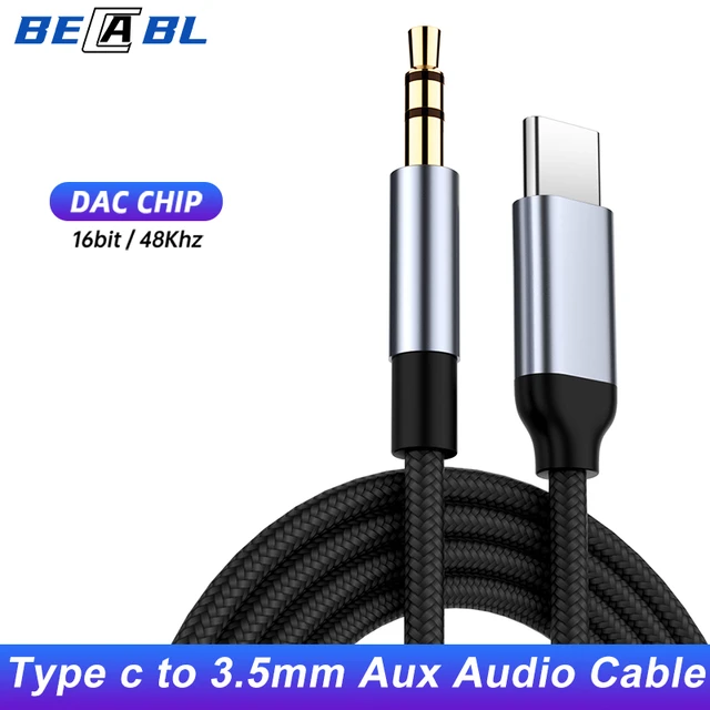 Aux Cable for iPhone 15/Pro/Max/Plus - USB-C to 3.5mm Audio Cord