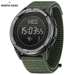 NORTH EDGE ALPS 1 Men's Shockproof Carbon Fiber Outdoor Sports Watch with Compass & 50M Water Resistance (Green Strap)