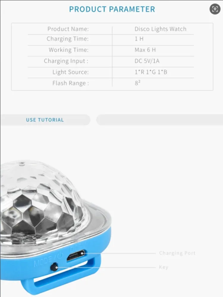 Mini Smurf RGB Light Wearable Watch Colorful Sound Control Childrens Toys Projection Disco Stage Lights Ambient Lamp For KTV Bar