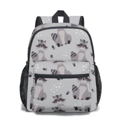 Raccoon cute pattern Kids School Backpack Child Schoolbag Bookbag Primary Student Bag for Girls Boys