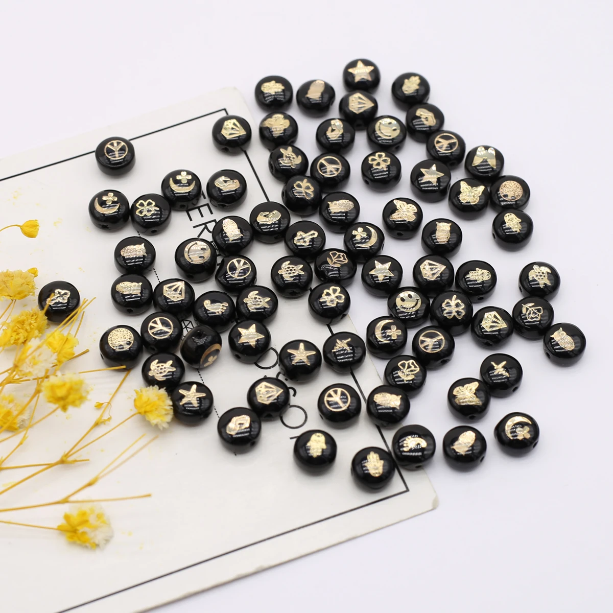 

5PC Natural Shell 8MM Round Bronzing Disc Bead Crafts ForDIY Jewelry Making Earring Bracelet Necklace Accessories Gift