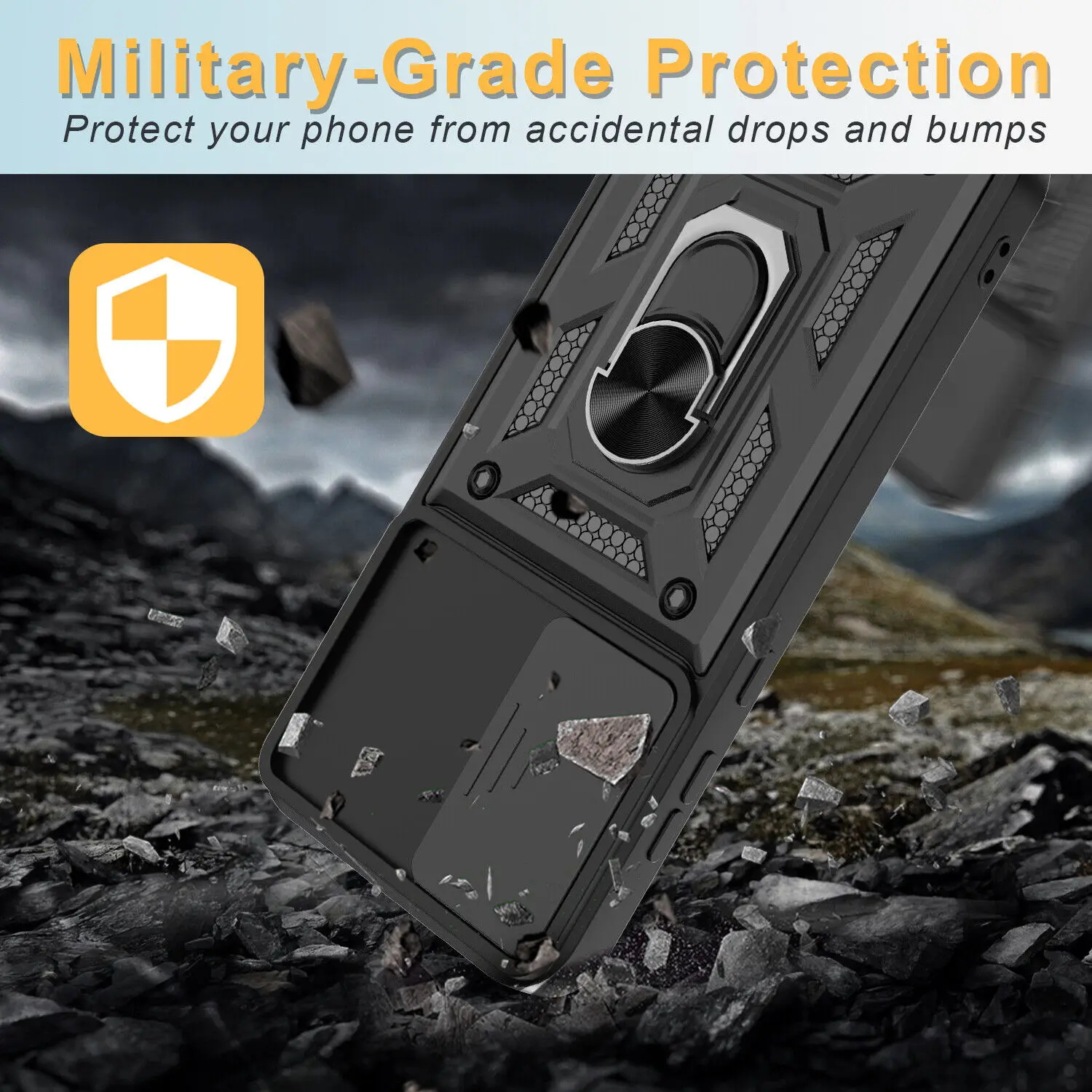 Heavy Duty Shockproof Military Armor Case with Ring Stand Holder
