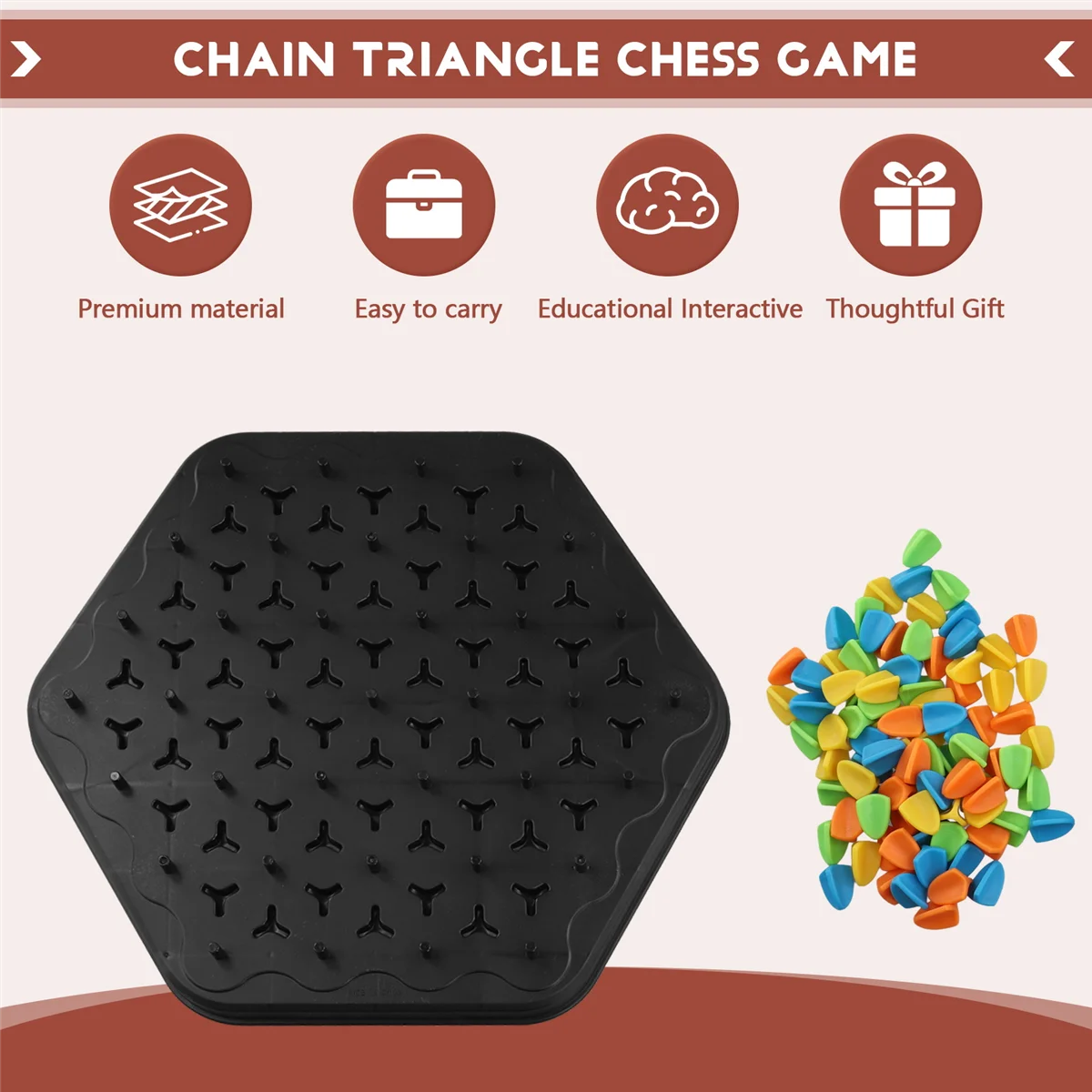 Chain Triangle Chess Game Triggle Rubber Band Game Educational Interactive Game Battle Set for Family Party Gifts 4