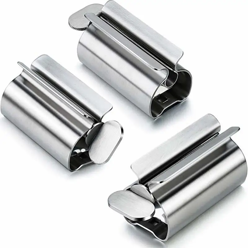 304 Stainless Steel Automatic Toothpaste Dispenser Clip-on Toothbrush Holder Squeezer Rolling Tube Bathroom Accessories Tools toothpaste squeezer toothbrush holder toothpaste dispenser