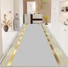 Luxury Gold Long Corridor Carpet European Style Hall Runner Carpets Stairway Rug Non-slip Washable Aisle Floor Mat Customizable 4
