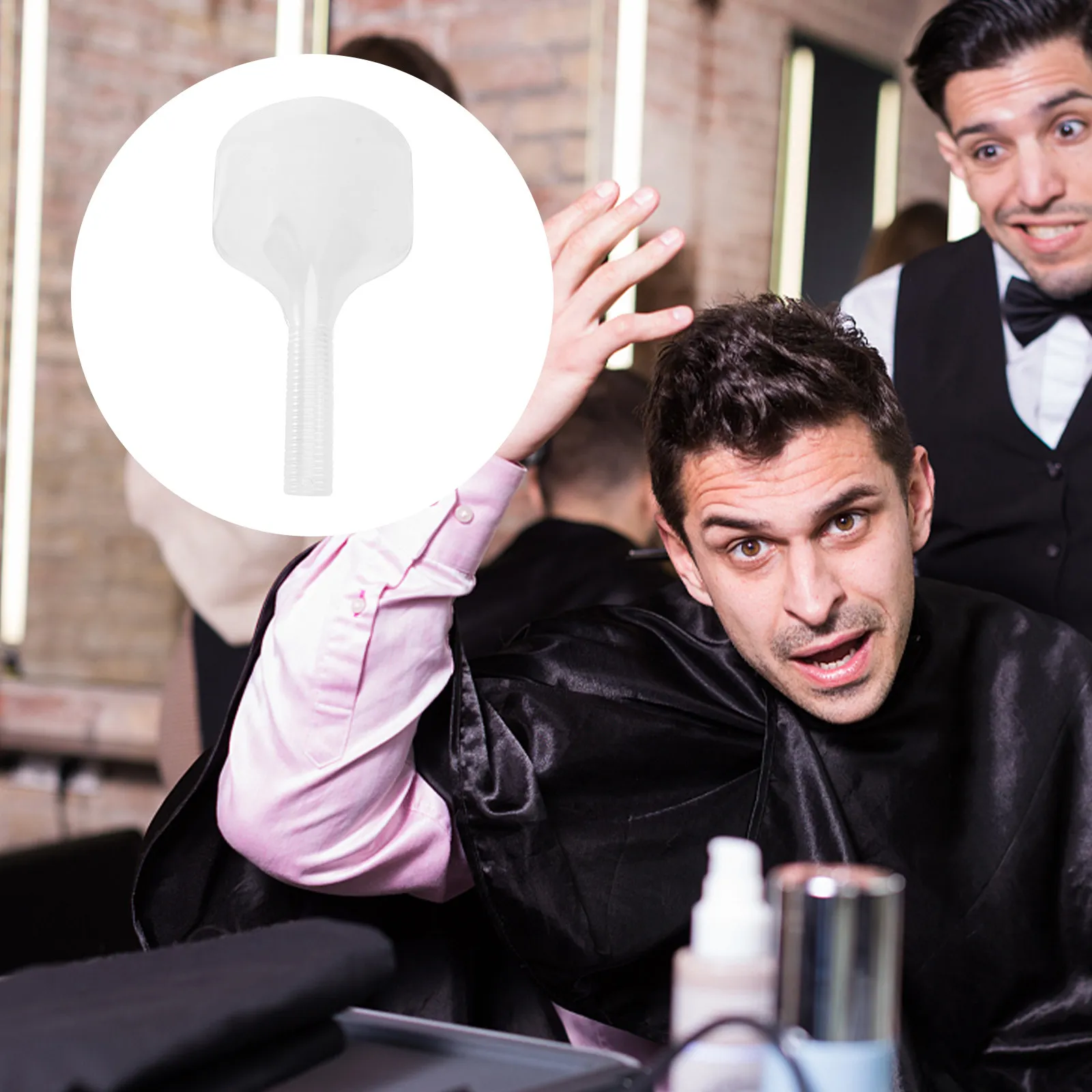 헤어컷 페이스 마스크 커버 투명하고 가벼운 팬 모양의 이발소용 뷰티 살롱 헤어스프레이 향수 스프레이 보호 아이 마스크