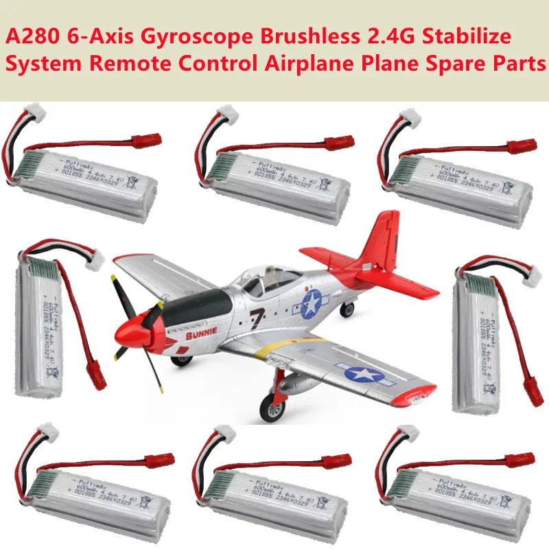

A280 6-Axis Gyroscope Brushless 2.4Ghz Stabilize System RC Remote Control Airplane Plane Spare Parts 7.4V 600Mah Battery