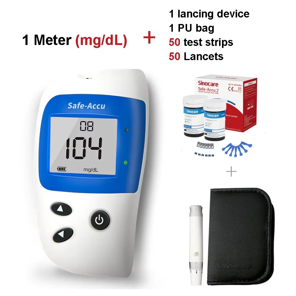 Sinocare Safe Accu2 Blood Glucose Monitoring Kit with Test Strips