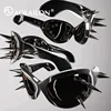Cyberpunk DIY Unisex Exaggerated Sunglasses Rivet Motorcycle Style Hip Hop Streetwear Glasses Handmade Optical Eyewear