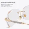 Diamond Frameless Myopia Glasses Anti-Blue Light Eye Protection Ultra Light Eyeglasses Men Women Vision Care 100~400 Diopter 4