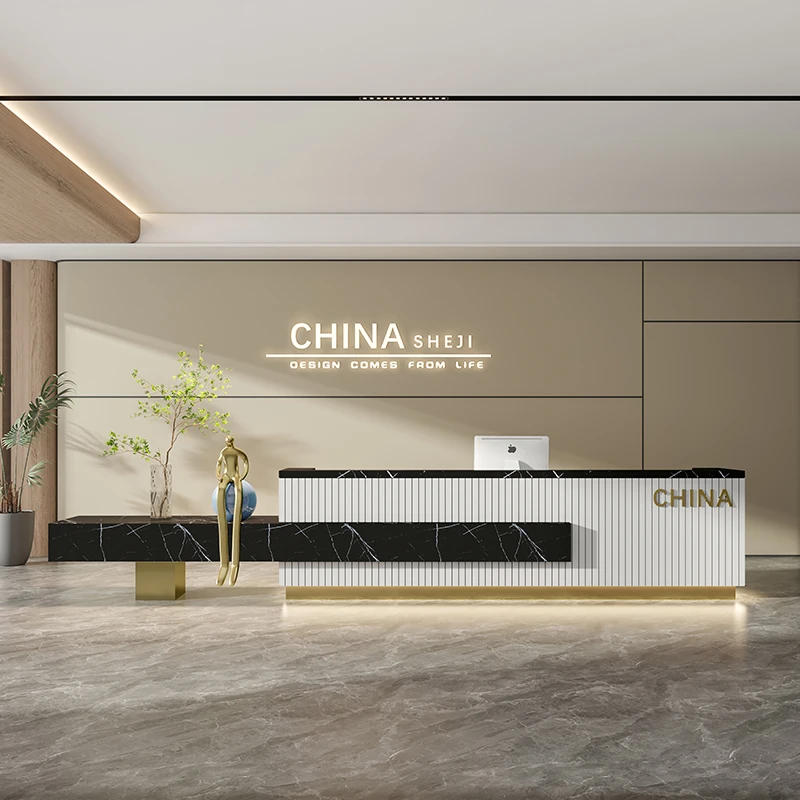 Banco Reception Esecutivo Moderno Bancone Hotel Bancone Reception Clinica Commerciale Mobili Meuble Caisse Di Lusso Hdh