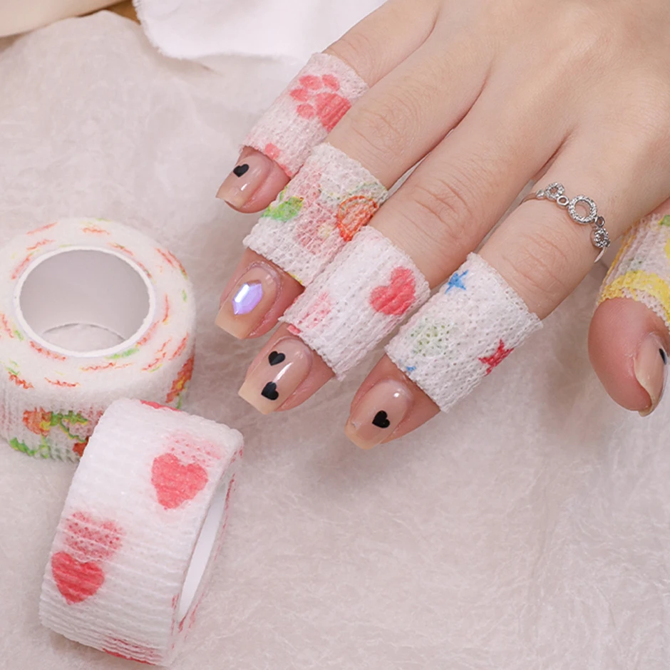 FlexNailFingerProtectionBandageStarHeartRollTapeWrap