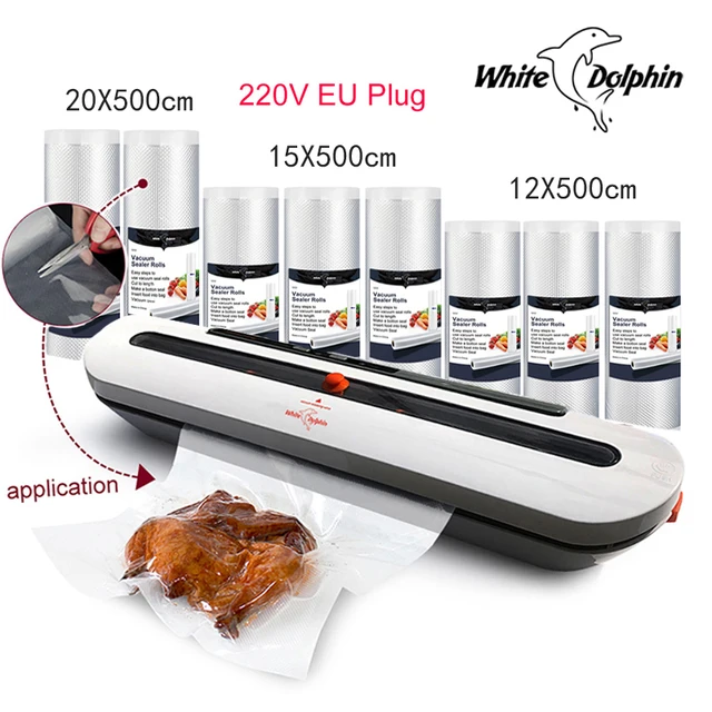 Household Food Vacuum Sealer Packaging Machine Automatic Electric Film Food Sealer Vacuum Packer  Vacuum Bags For Food Storage 220V EU with 8 Bags