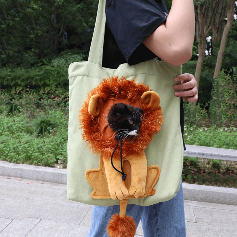 Soft Pet Carriers Lion Design Portable Breathable Bag Cat Dog Carrier Bags  Outgoing Travel Pets Handbag With Safety Zippers - Shoulder Bags -  AliExpress