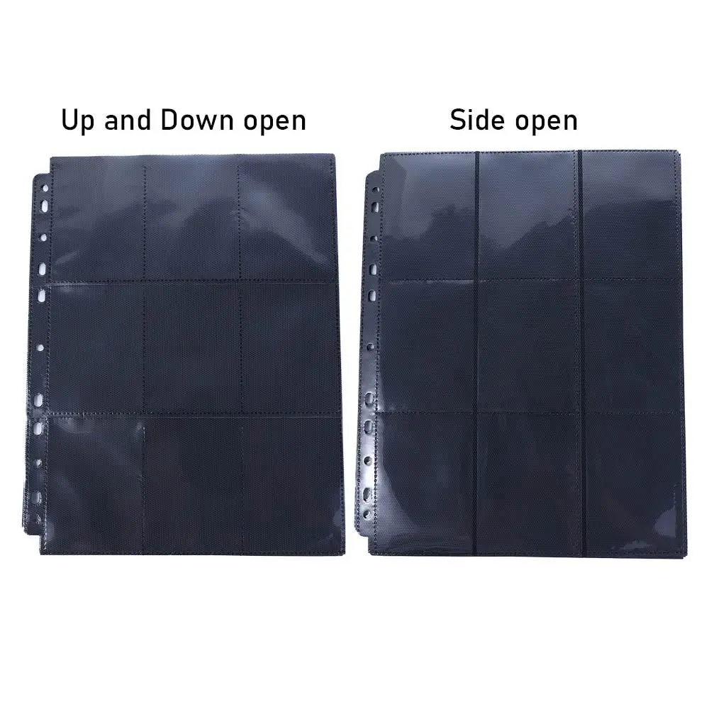 

10PCS Collection Card Binder Album Replacement Organizer Inner Page Card Album Black Storage Page Loose-leaf Inners