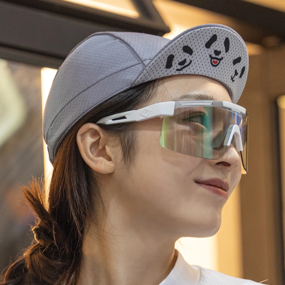 Santic Cycling Hat Under Helmet Cute Panda Print Mountain Bike Racing Bicycle Cap Quick Dry Moisture Outdoor Sports Sun Hats