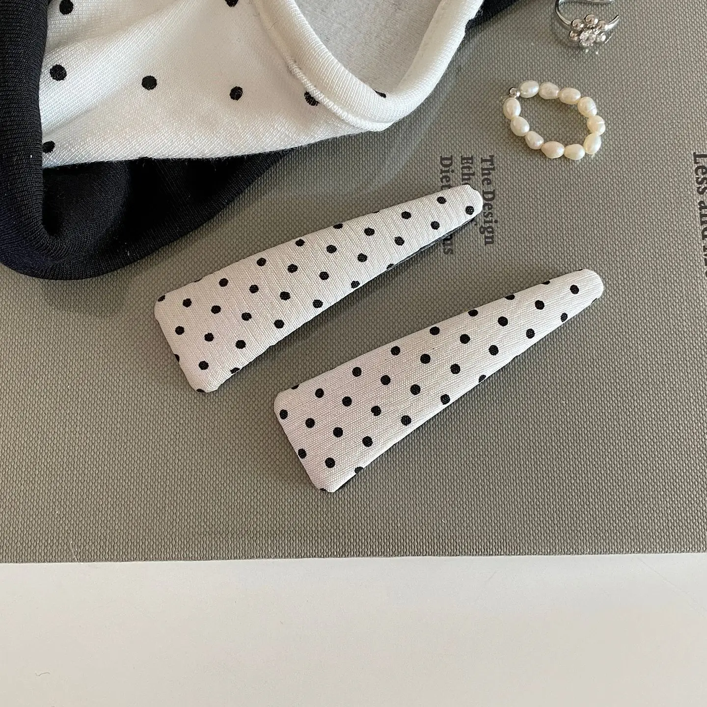 2 Stück/Set Schulmädchen Süße Polka-Dot Haarspangen Neue Stoff-Haaraccessoires für Pony BB Seitenhaarspangen Liebliche Haarklammern Kopfschmuck – Detail 5