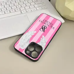 Luxury Tempered Glass Phone Case - V - VictoriaESs S - SecretES Collection - iPhone 17 (Black4)
