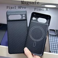 Case for Google Pixel 8 & 8 Pro Magsafe Strength Magnetic Ring Real Carbon Fiber Aramid Mobile Phone Protective Cover Shell 1