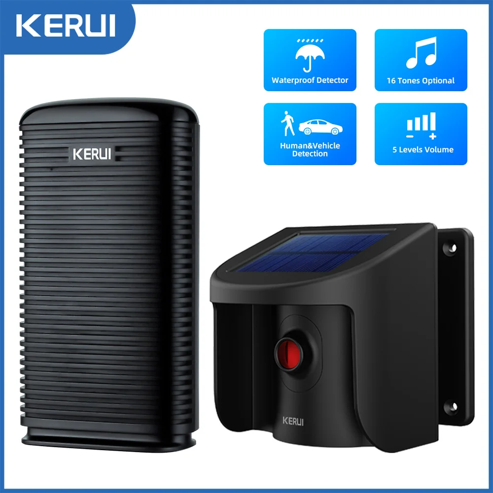KERUI-DW9-Wireless-Outdoor-Driveway-Alarm-System-Smart-Home-Solar ...