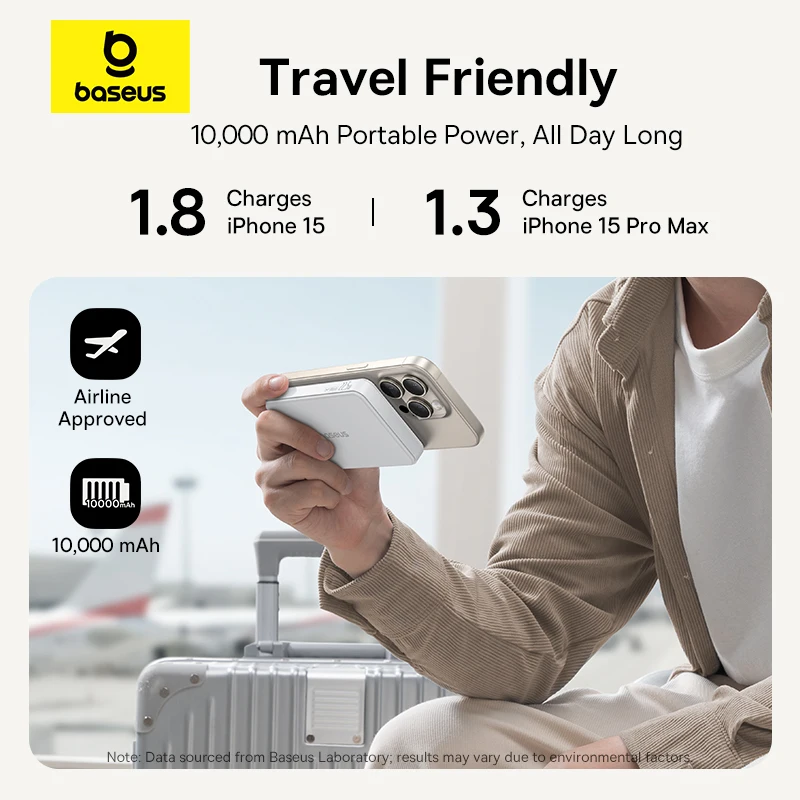 Baseus 15W 10000mAh Power Bank Qi2 Certified Wireless Magnetic Powerbank External Battery For iPhone 16 15 14 13 12 Pro Max 2