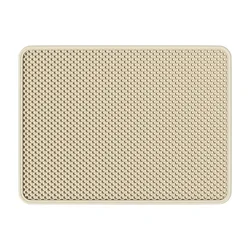 Premium Double Layer Waterproof Cat Litter Mat - Easy - to - Clean, Non - Slip, Urine - Proof Toilet and Scratch Pad - 30cmX45cm ( Light Yellow)