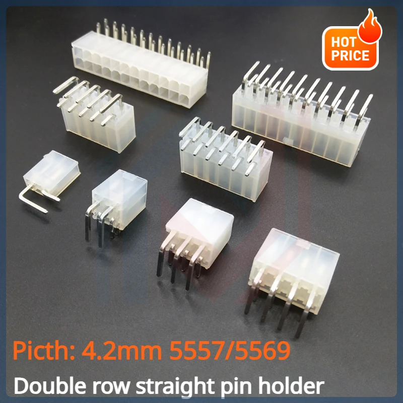 Spacing 4. 2mm Connector 5557/5569 Double Row Curved Needle USB Welding Plate Needle Holder 2p4p6p8p10p12p-24p Plug-in Socket