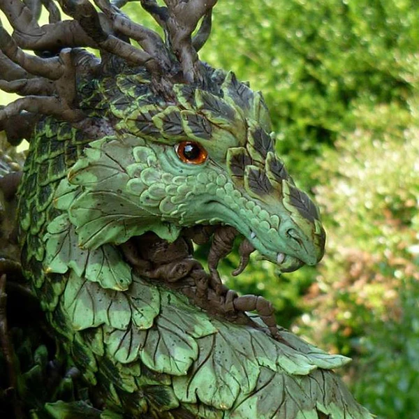 sculpture de dragon de forêt décor attrayant figurine en petite statue décor mural