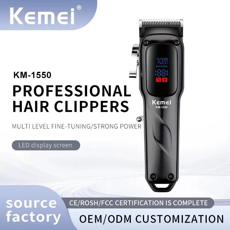 Kemei KM-1550 مقص الشعر المهنية للرجال شاشة LED من...