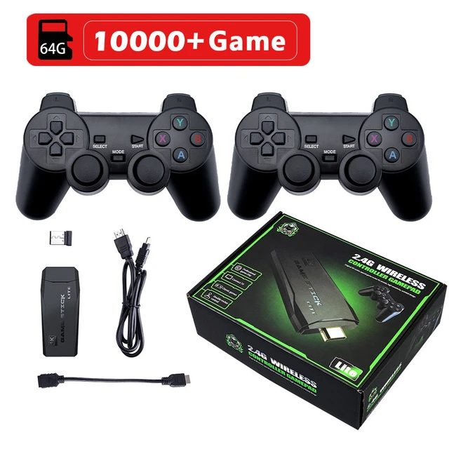 Video Game Console 64g Built-in 10000 Games Retro Handheld Game Console  Wireless Controller Game Stick For Ps1/gba Kid Xmas Gift - Video Game  Consoles - AliExpress