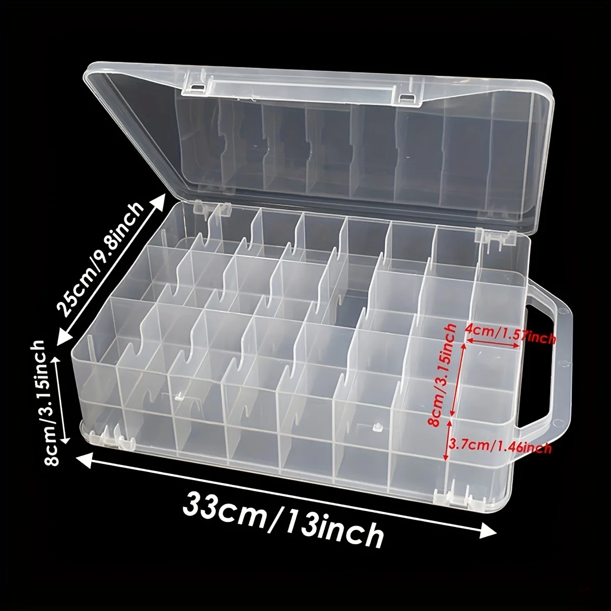 1pc double-sided storage box portable transparent storage box 46 compartments storing embroidery sewing thread sewing storage box sewing thread box