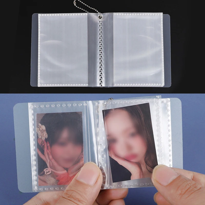 미니 포토앨범 키체인 K팝 포토카드 홀더 포켓 ID 사진 아이돌 소형 카드 보관 PVC 바인더 앨범 키링 선물