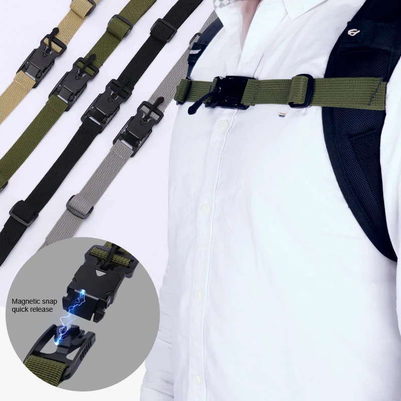 Backpack Magnetic Chest Pack StrapEasy Detachable Strap Adjustable Shoulder Strap Outdoor Camping Tactical Bag Strap Accessories 1
