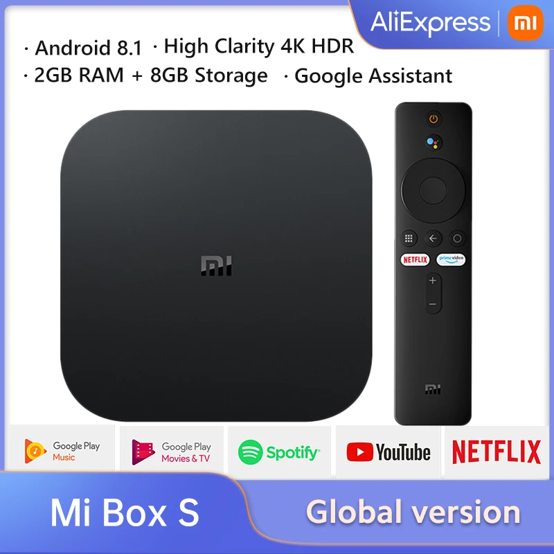 ТВ-приставка Xiaomi Mi TV Box S 4K Android 8 1 HDR 2 + Гб Wi-Fi BT4.2 | Электроника