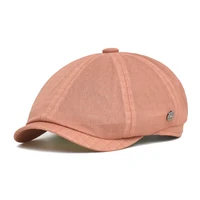 Spring Summer Breathable Mesh Newsboy Caps Men Woman Casual Beret Flat Ivy Cap Soft Solid Driving Fashion Peaked Cap Unisex 3