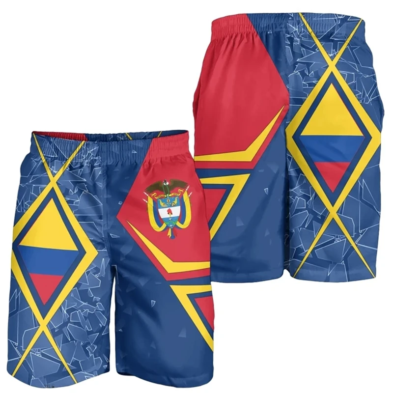 

Colombia Flag Map 3D Print Short Pants For Men Clothes Casual Hawaii Beach Shorts Colombian National Emblem Trunks Male Trousers