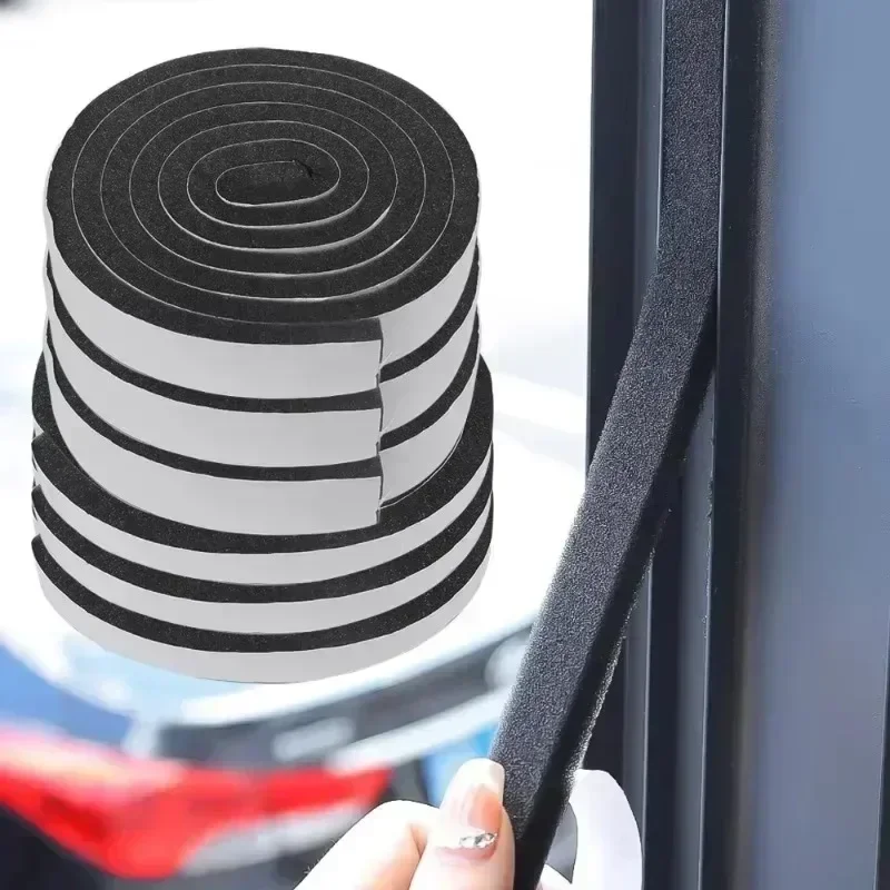 Foam Door Window Sealing Strip Weather Stripping Self-Adhesive Soundproof Windproof Dustproof Draught Insulation Tape