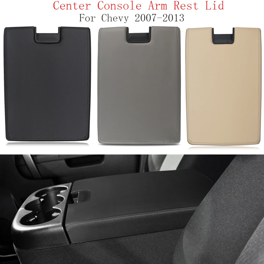 

Car Center Console Arm Rest Lid Auto Central Armrest Box Pad Cover PU Leather With Latch For Chevy Silverado 2007-2013 2086415