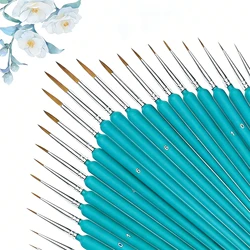11 - Piece Miniature Art Paint Brush Set for Watercolors, Gouache, and Oil Paints (22pcs)