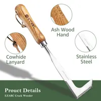 EZARC Crack Weeder Crevice Weeding Tool 11.2" Stainless Steel Manual Weeder L-Shaped Puller Spatula Weeding Sickle 2
